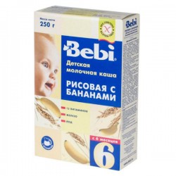 Каша молочная, Bebi (Беби) 250 г рис банан с 6 мес